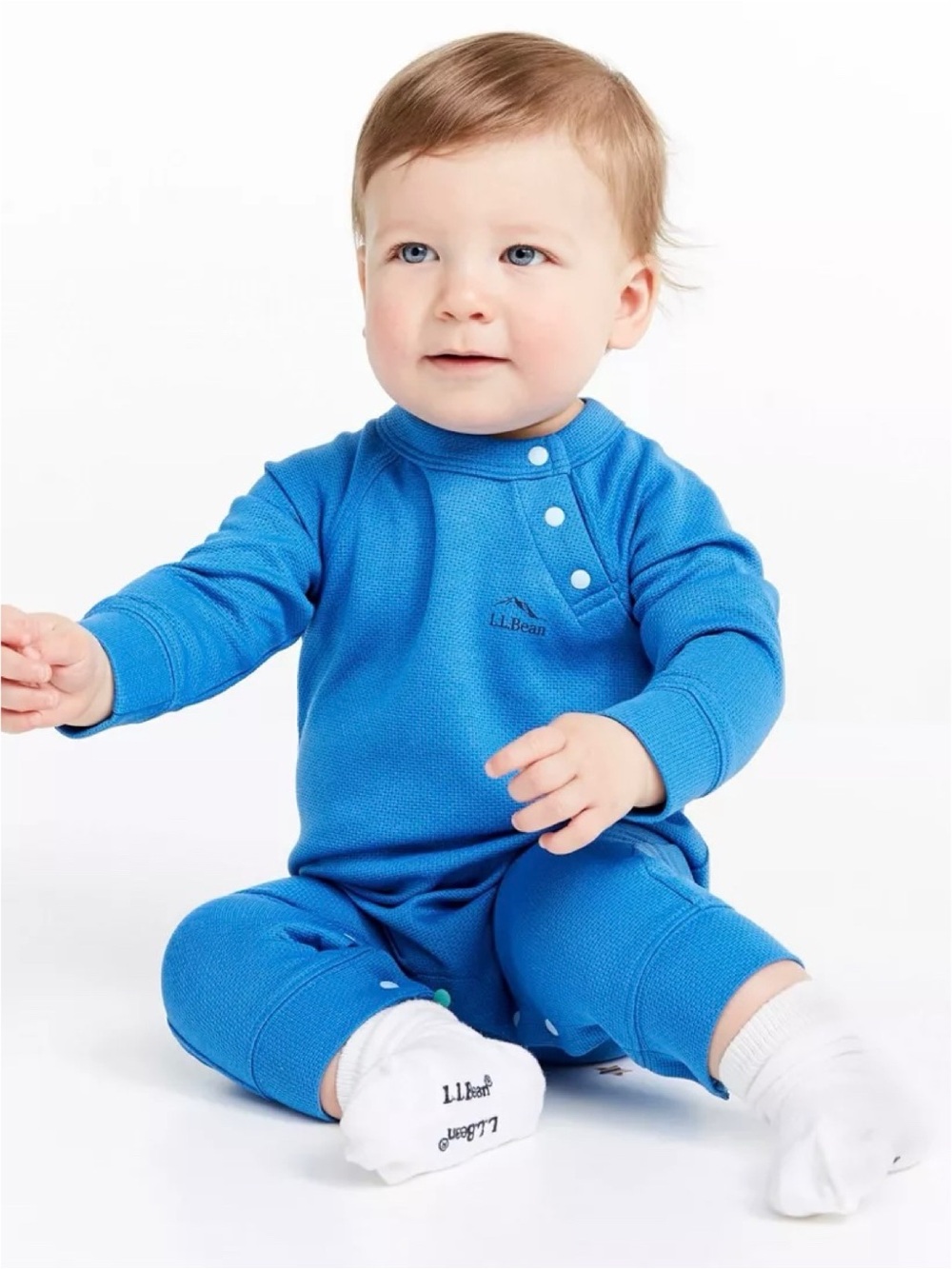 LL Bean “Wicked Warm” blue one piece outfit (3-6 months)
